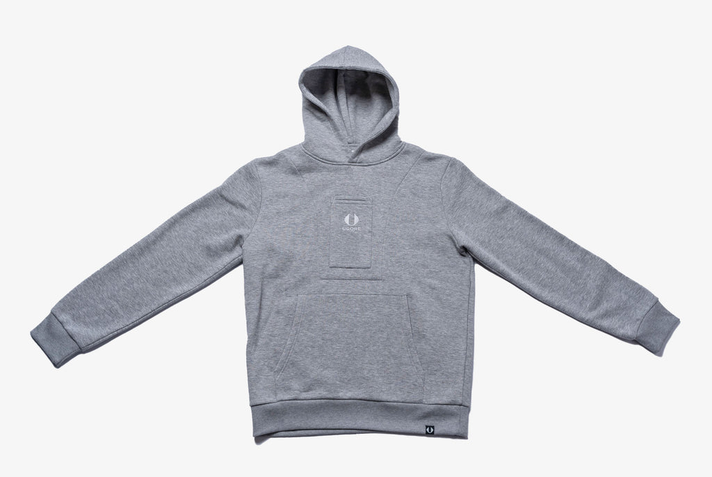 women's grey hoodie designed by ucore